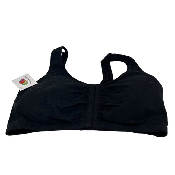 NWT Fruit of the Loom Women's Front Closure Cotton Bra Size 42 Black Neutral - Picture 2 of 7